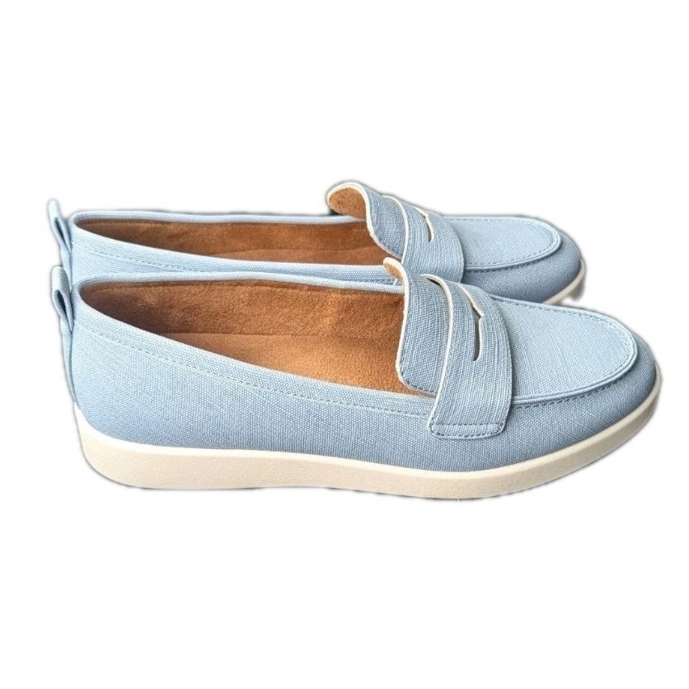 Coastal Preppy Naturalizer Ingrid Blue Penny Loafer NWOB 8 Old Money Nautical